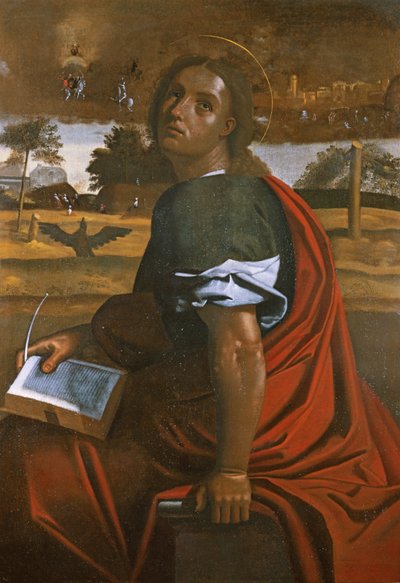 Pyhä Johannes evankelista Patmoksella tekijältä Ortolano